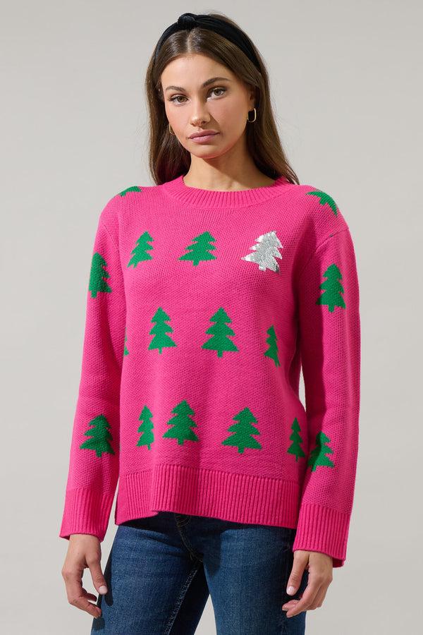 Sugarlips Under The Tree Sequin Crewneck Sweater