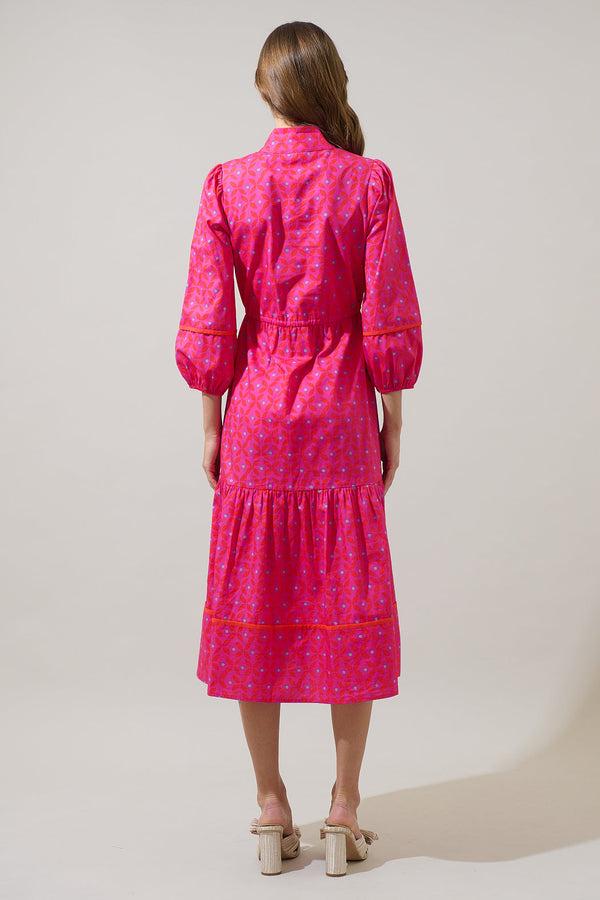 Sugarlips Vaila Floral Soraya Midi Tiered Dress