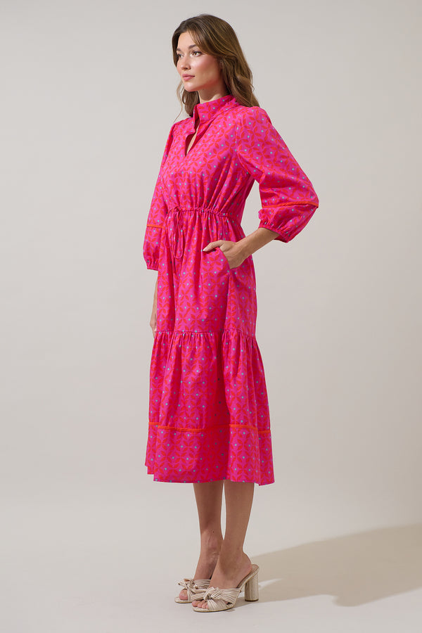 Sugarlips Vaila Floral Soraya Midi Tiered Dress