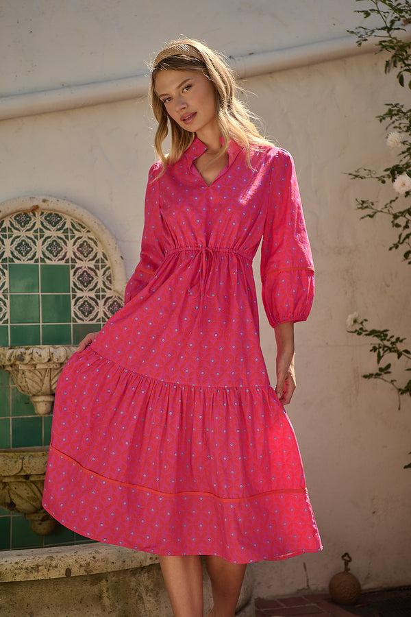 sugarlips Vaila Floral Soraya Midi Tiered Dress