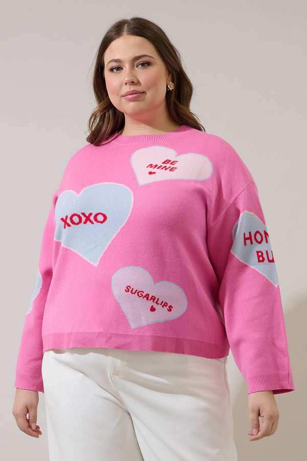 sugarlips Valeny Candy Heart Sweater Curve