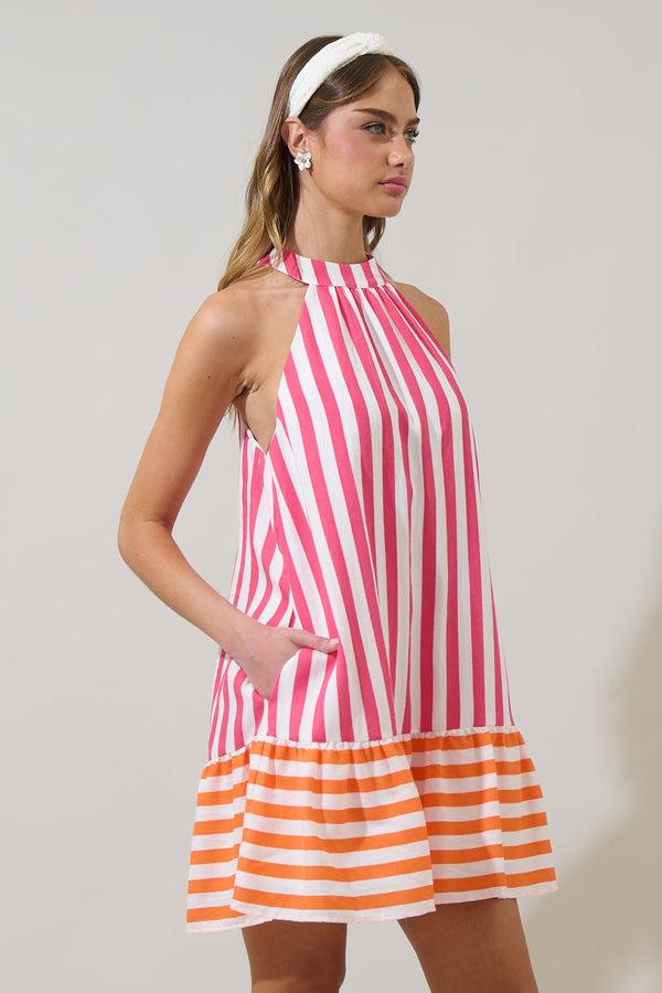 Sugarlips Valera Striped Laly Mini Ruffle Dress