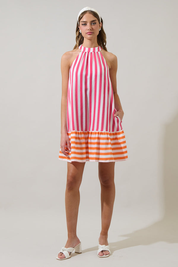 Sugarlips Valera Striped Laly Mini Ruffle Dress