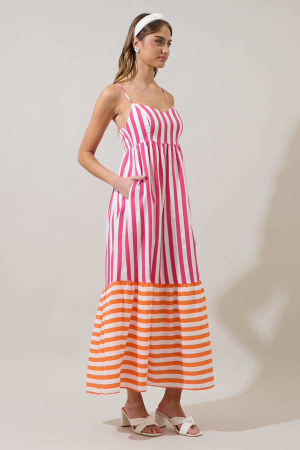Sugarlips Valera Striped Lille Maxi Dress