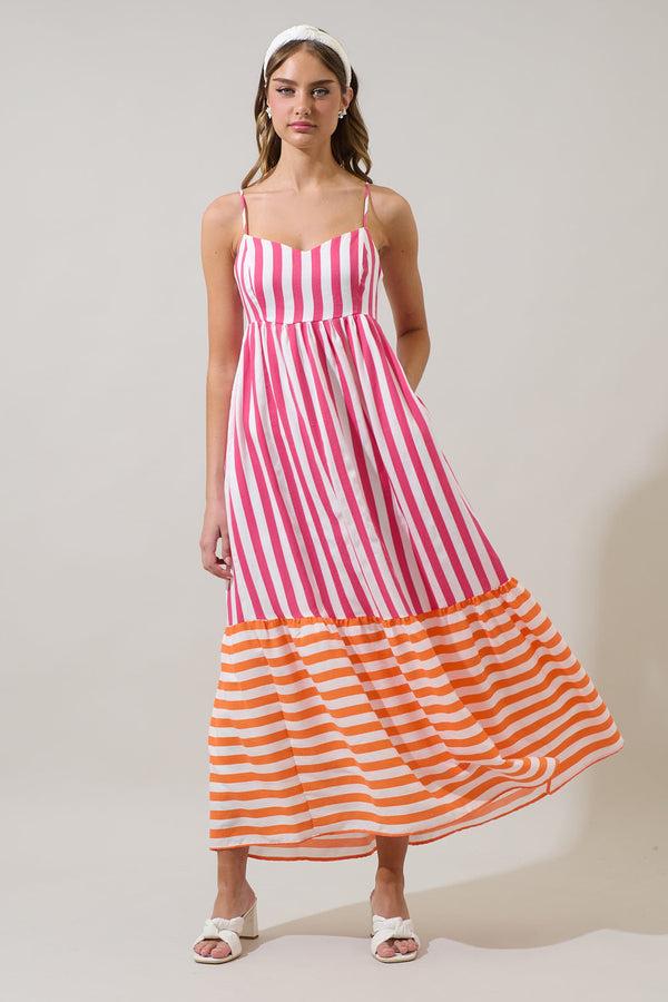 sugarlips Valera Striped Lille Maxi Dress