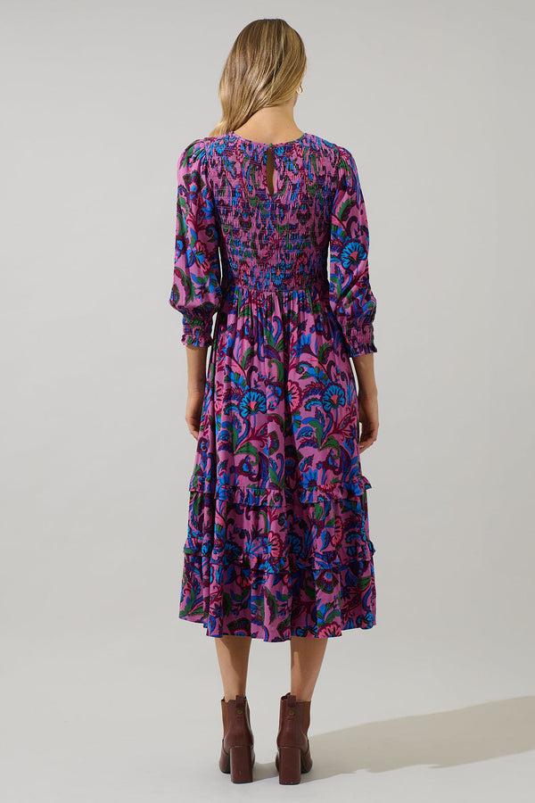 Sugarlips Valier Floral Ludlow Smocked Midi Dress