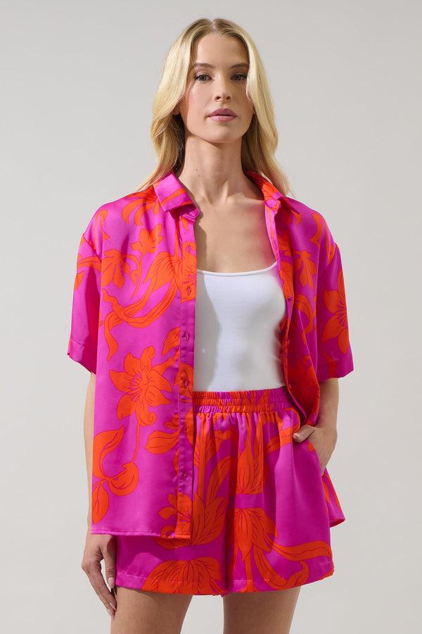 sugarlips Vallie Floral Averie Button Down Shirt