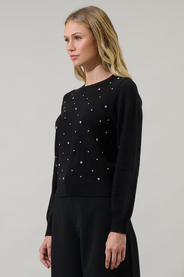 Sugarlips Vardina Rhinestone Cropped Sweater