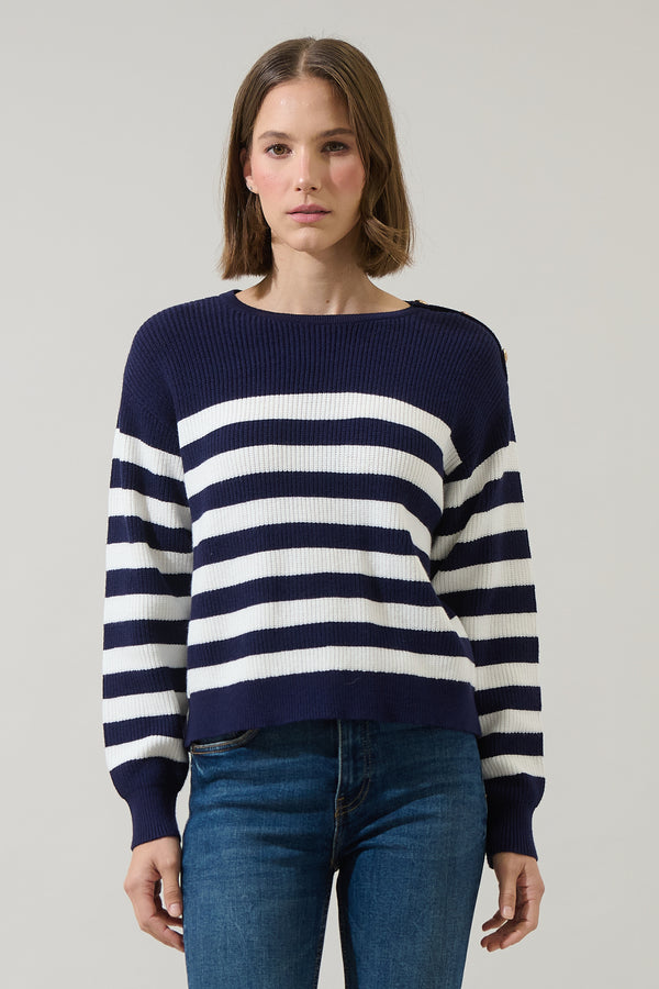 sugarlips Varen Stripe Raglan Sleeve Sweater