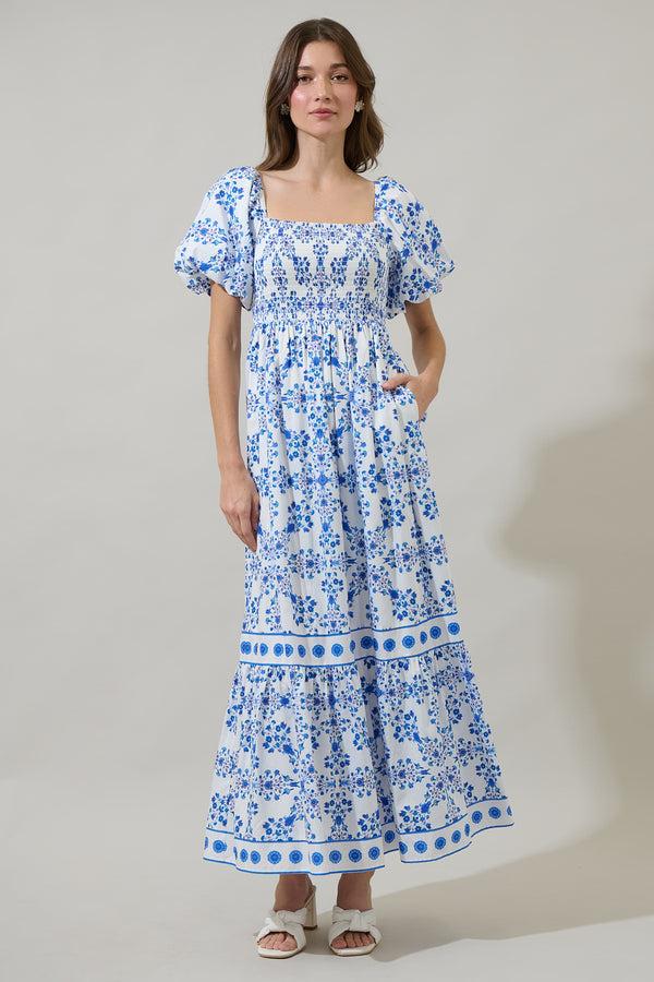 Sugarlips Veral Floral Berky Smocked Maxi Dress