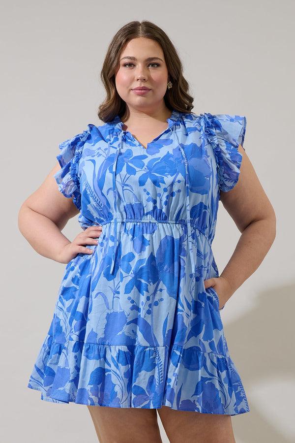 sugarlips Veran Floral Sardy Mini Dress Curve
