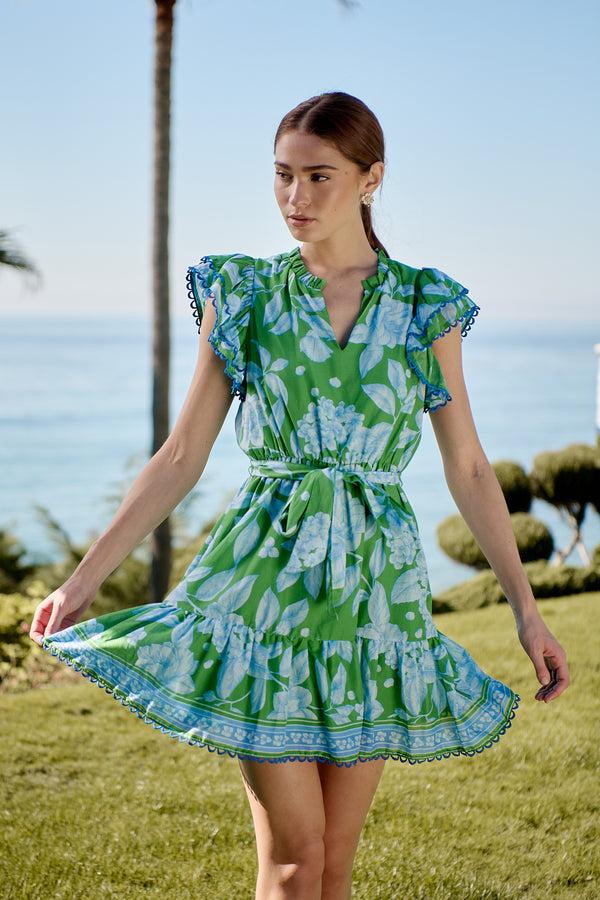 sugarlips Verbena Floral Eriny Ruffle Mini Dress