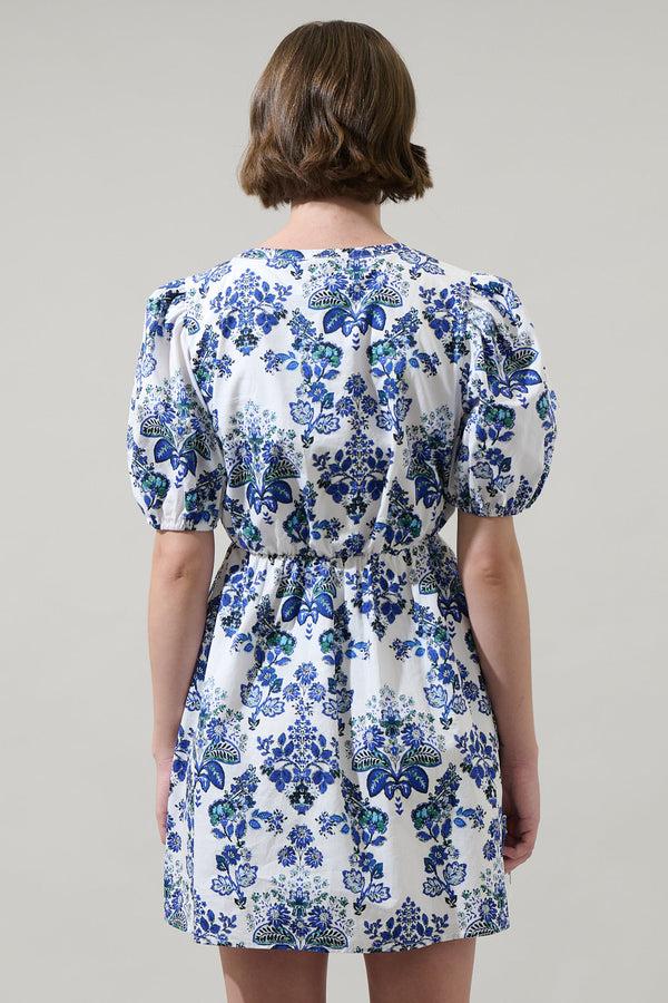 Sugarlips Viara Floral Alba Puff Sleeve Mini Dress