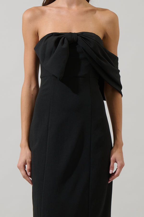 Sugarlips Vibiana Bow One Shoulder Midi Dress