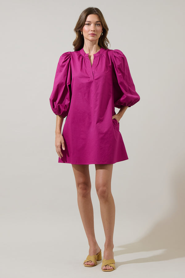 Sugarlips Victoria Shift Split Neck Mini Dress