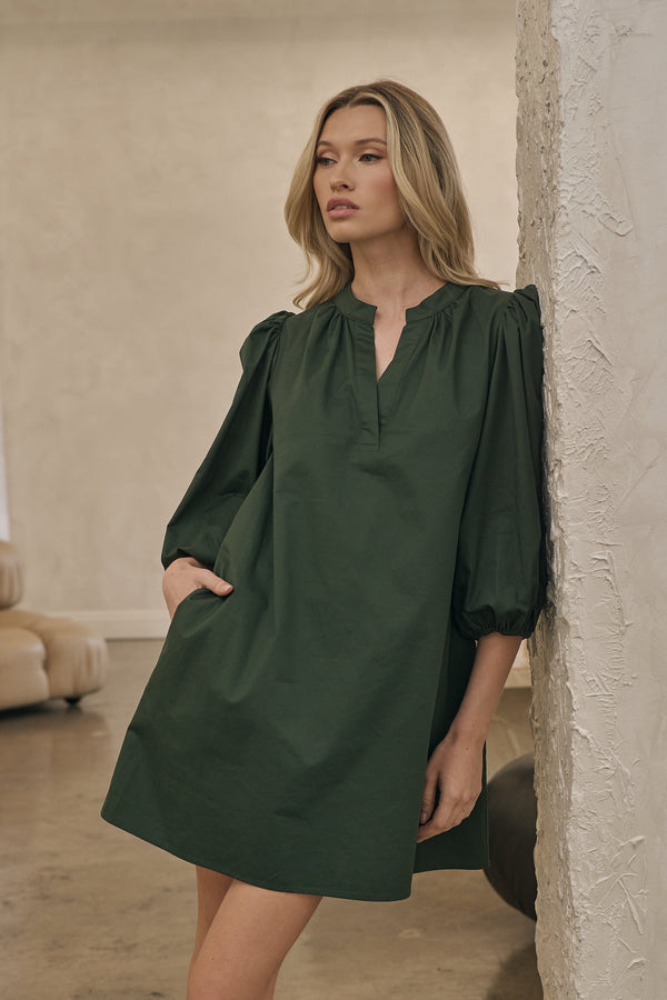 Sugarlips Victoria Shift Split Neck Mini Dress