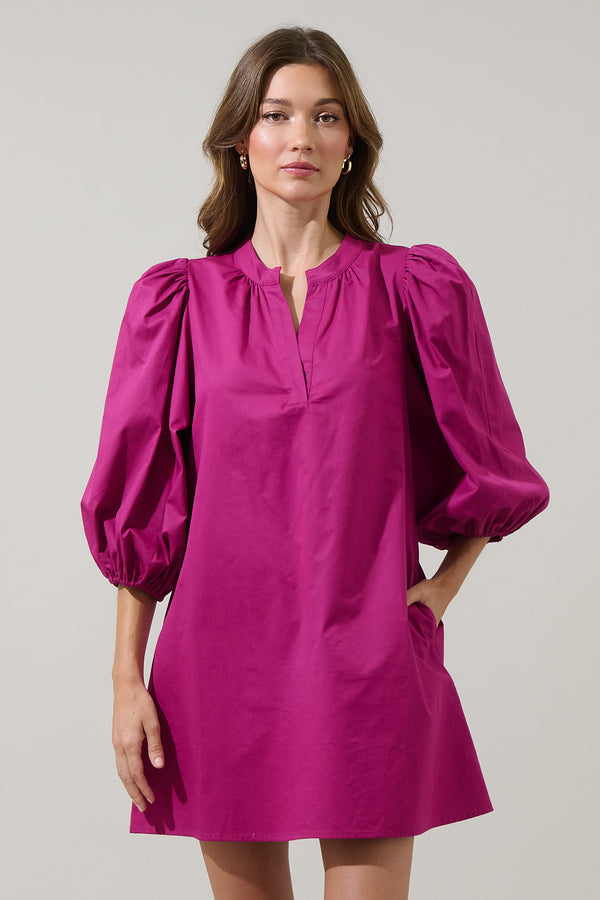 sugarlips Victoria Shift Split Neck Mini Dress