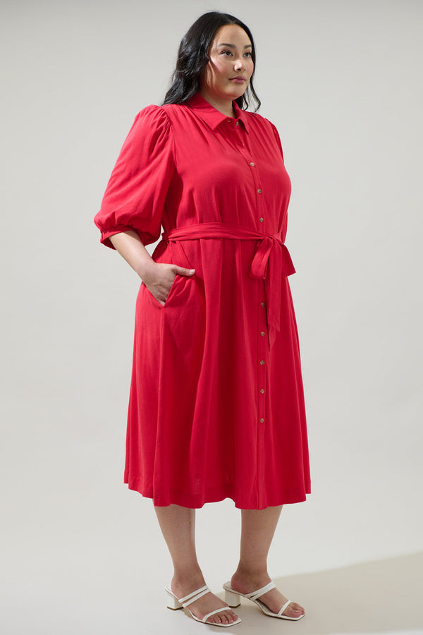 Sugarlips Vienna Midi Shirt Dress Curve