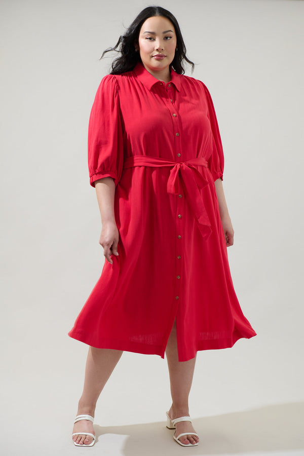 sugarlips Vienna Midi Shirt Dress Curve
