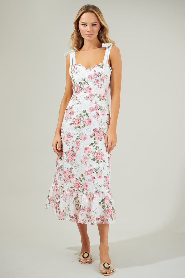Sugarlips Villa Garden Eyelet Midi Dress