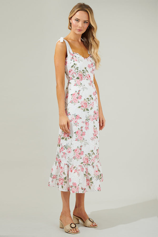 Sugarlips Villa Garden Eyelet Midi Dress