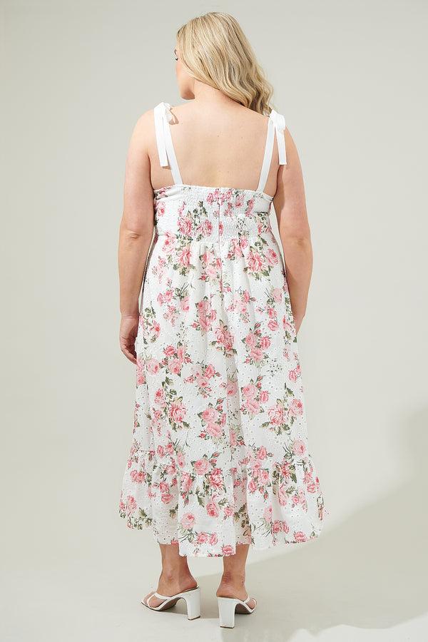 Sugarlips Villa Garden Eyelet Midi Dress Curve