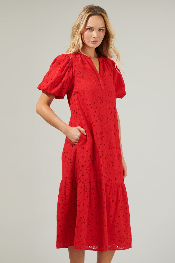 Sugarlips Villa Nova Eyelet Midi Dress