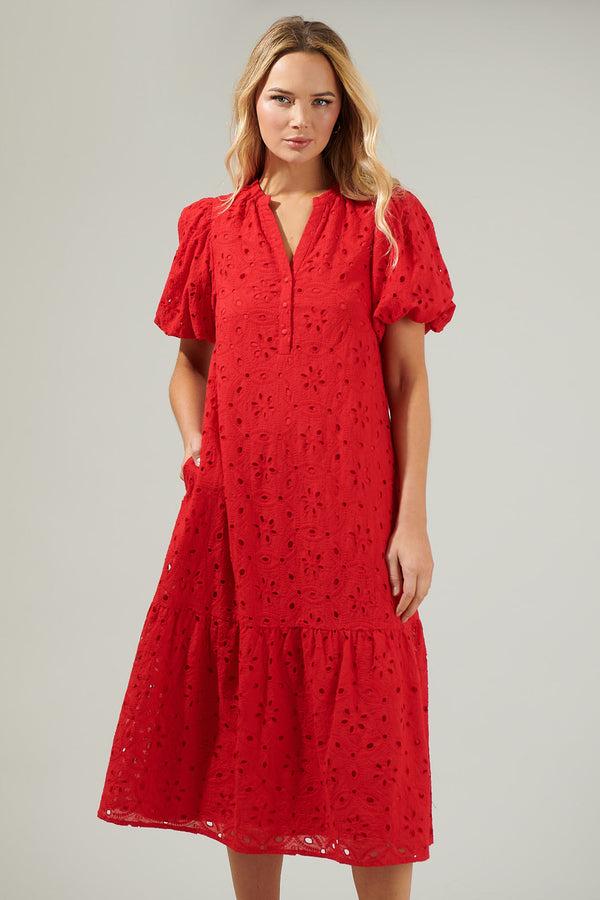sugarlips Villa Nova Eyelet Midi Dress