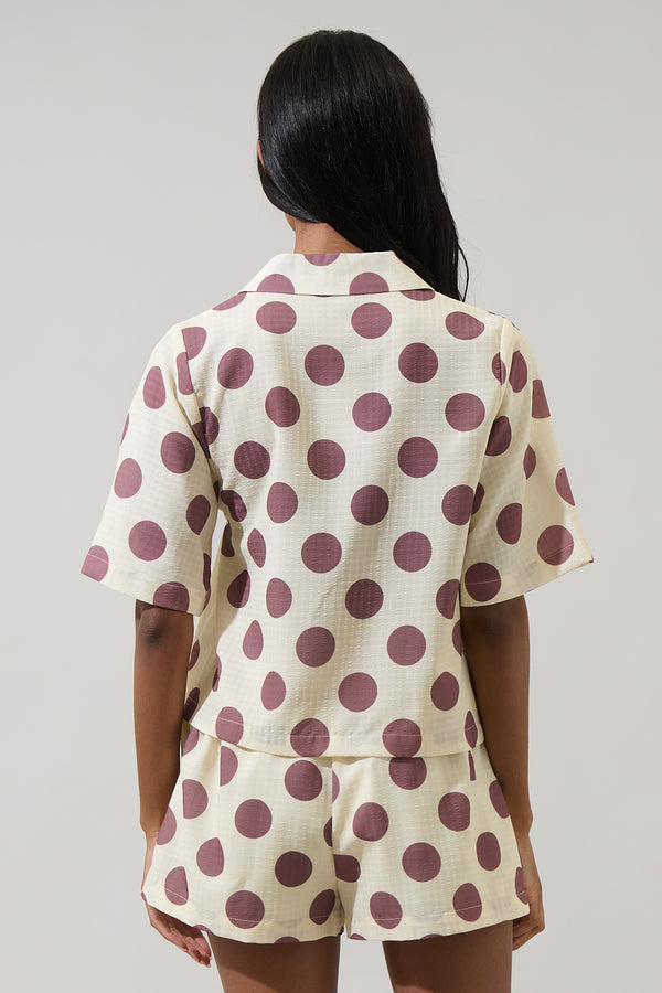 Sugarlips Violda Dot Button Down Top