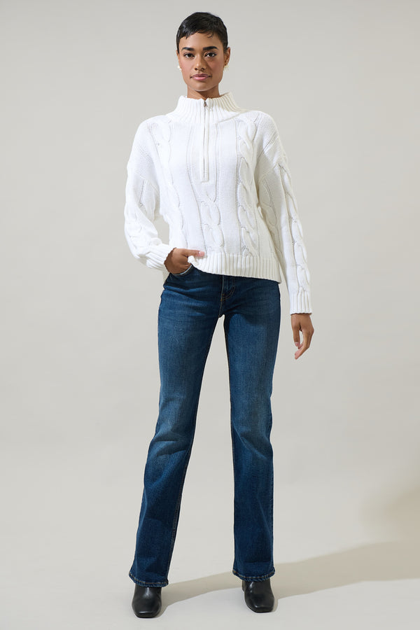 Sugarlips Wadley Zip Up Cropped Sweater