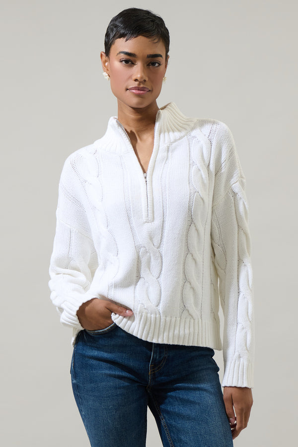 sugarlips Wadley Zip Up Cropped Sweater
