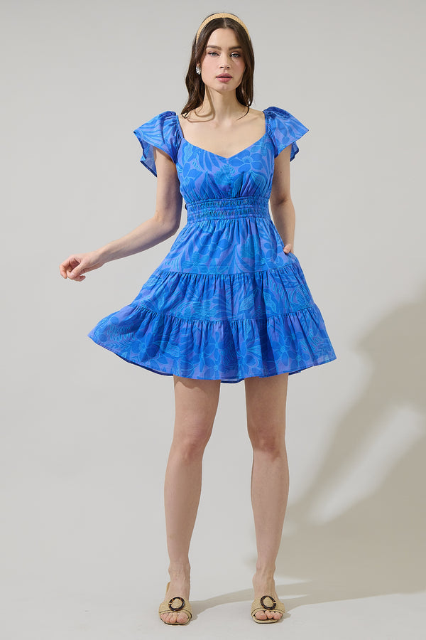 Sugarlips Warren Floral Ellis Tiered Mini Dress