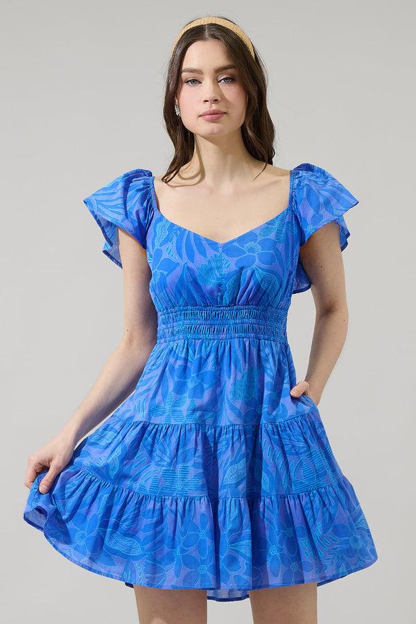 sugarlips Warren Floral Ellis Tiered Mini Dress