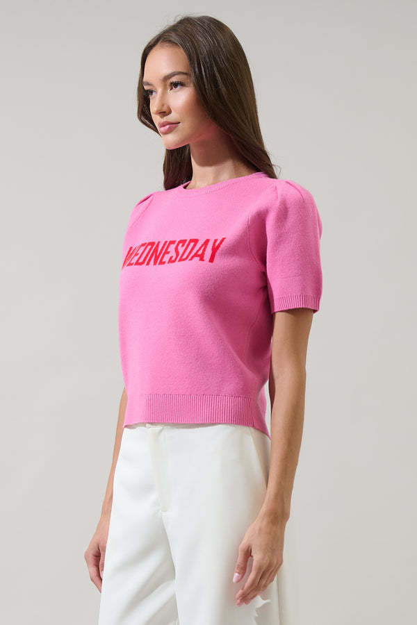 Sugarlips Wednesday Short Sleeve Sweater Top