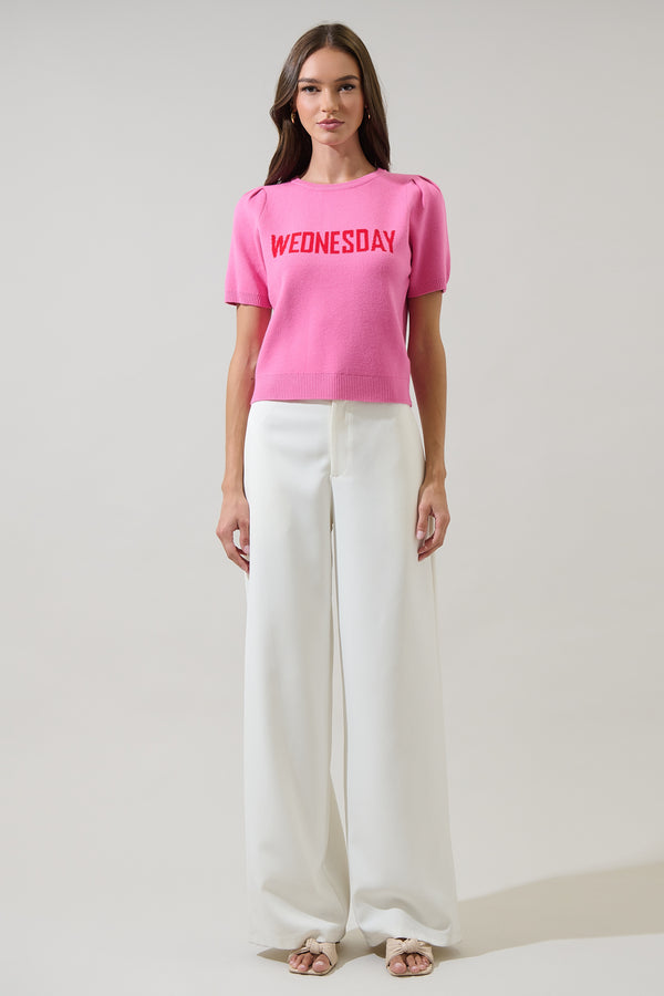 Sugarlips Wednesday Short Sleeve Sweater Top