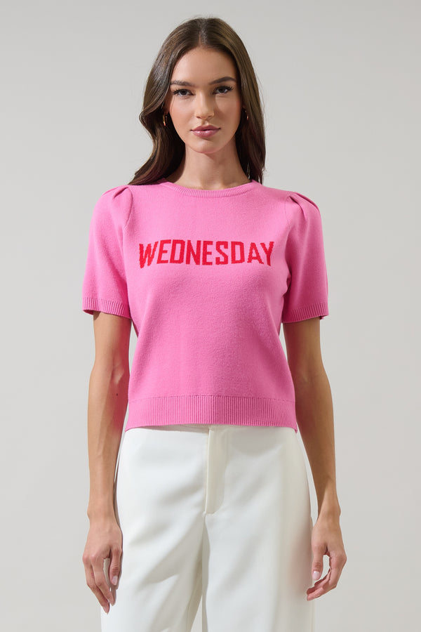 sugarlips Wednesday Short Sleeve Sweater Top