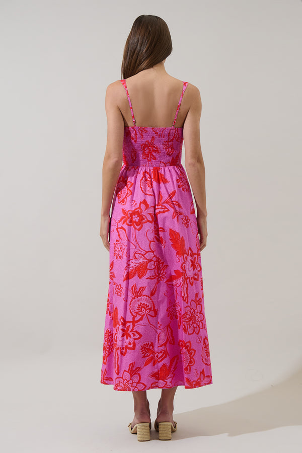 Sugarlips Weirly Floral Panola Smocked Maxi Dress