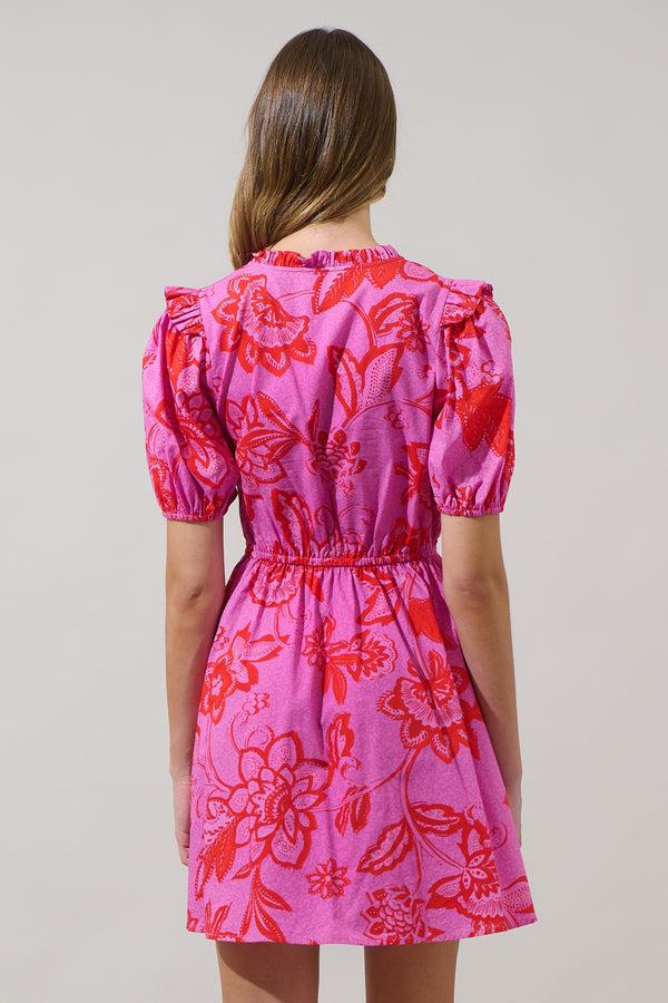 Sugarlips Weirly Floral Poplin Mini Dress