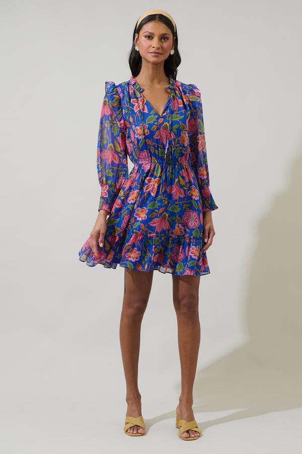 Sugarlips Wendey Floral Idra Ruffle Chiffon Dress