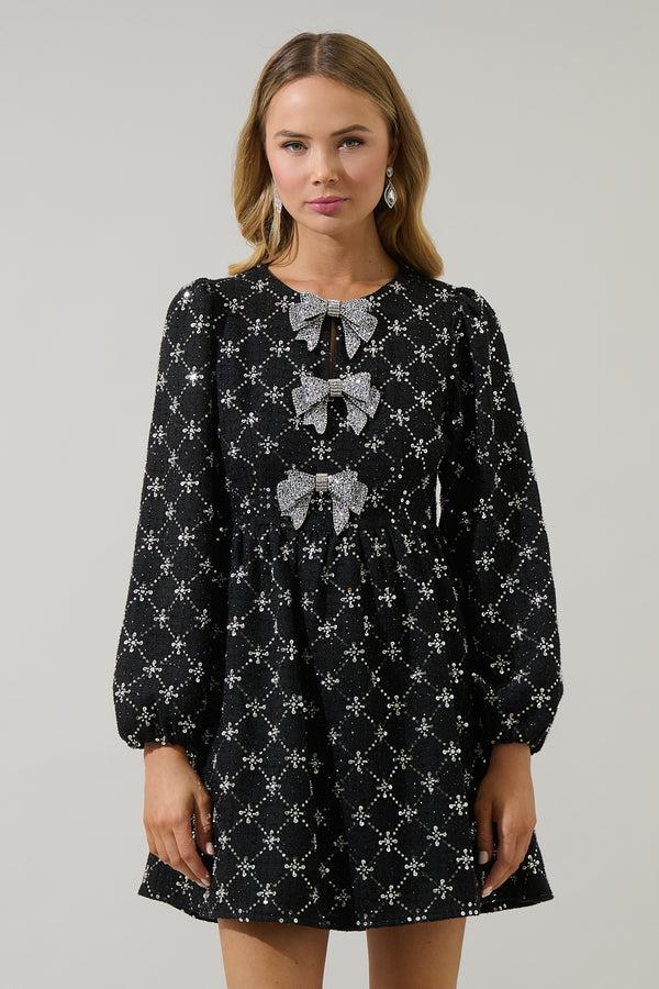sugarlips Whitney Tweed Glow Bow Dress