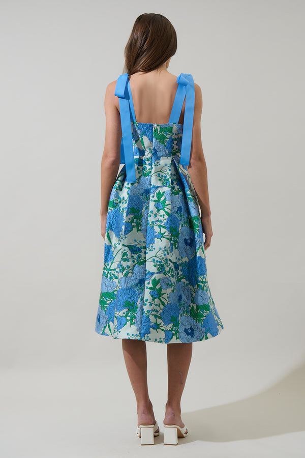 Sugarlips Willa Floral Dina Pleated Midi Dress