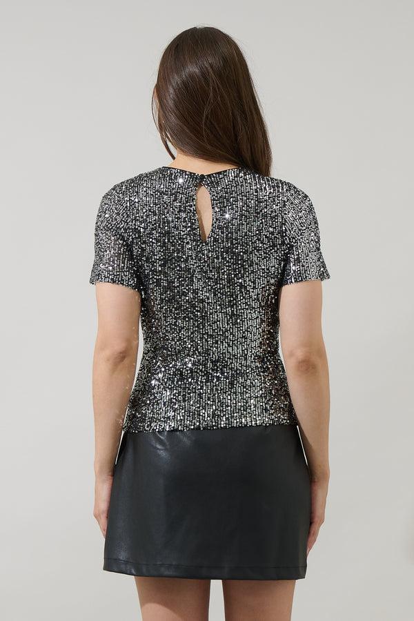 Sugarlips Willard Sequin Liny Crop Top