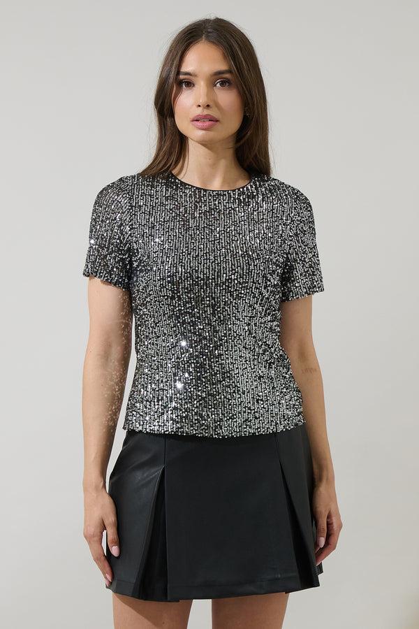 sugarlips Willard Sequin Liny Crop Top