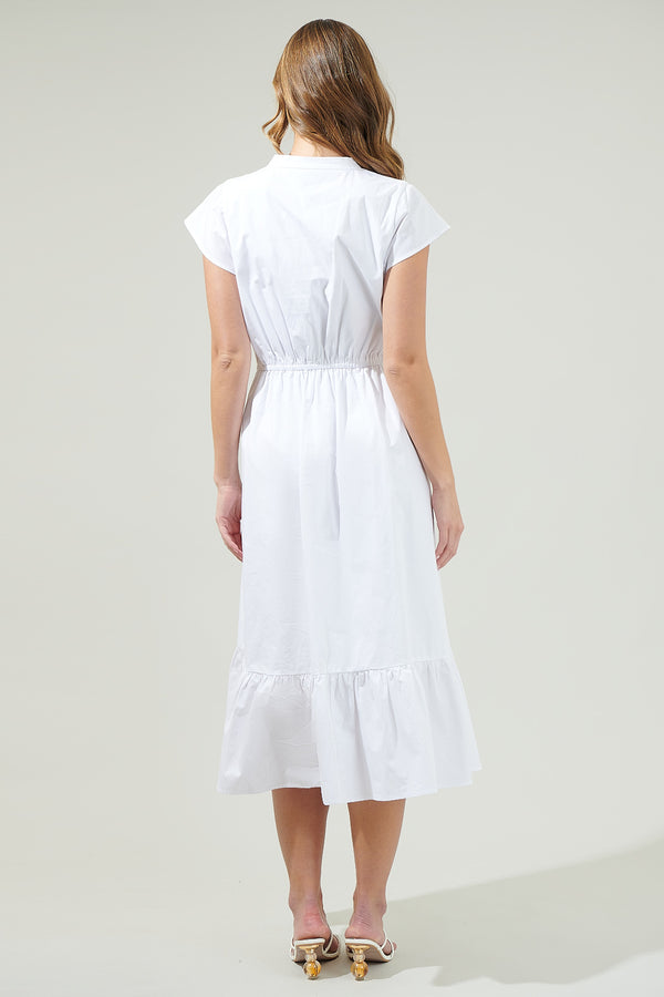 Sugarlips Willow Dust Split Neck Midi Dress