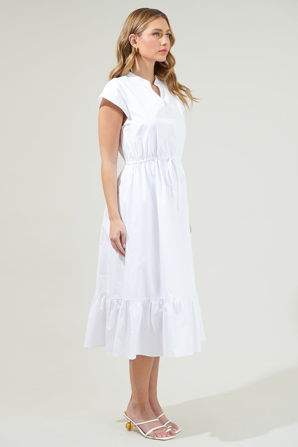 Sugarlips Willow Dust Split Neck Midi Dress