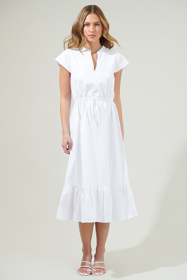 sugarlips Willow Dust Split Neck Midi Dress