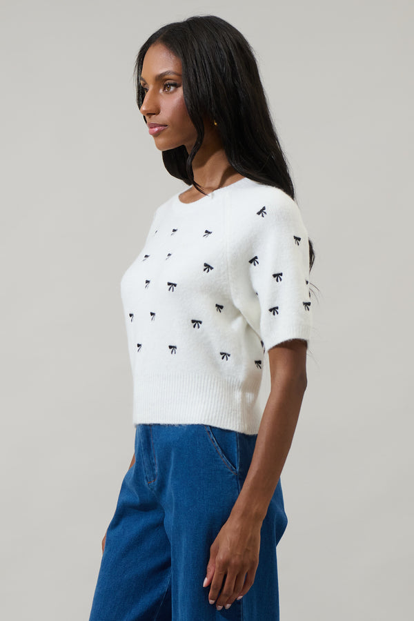 Sugarlips Winder Bow Cropped Sweater