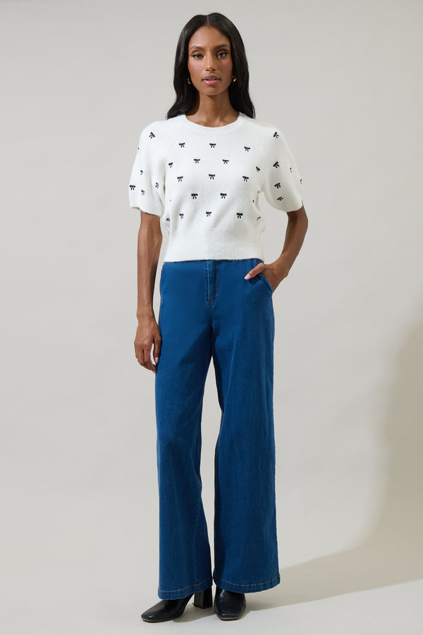 Sugarlips Winder Bow Cropped Sweater