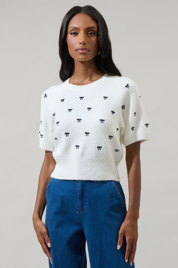sugarlips Winder Bow Cropped Sweater