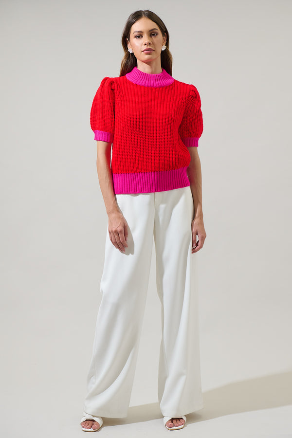 Sugarlips Winry Color Block Sweater Top